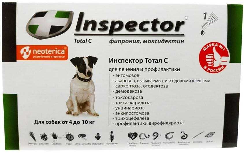 Капли инспектор для собак: показания к применению